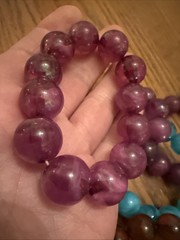 Vintage Lucite Bracelet Lot Marbled Plastic Stretch Bead Bracelets 10