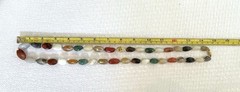 Vtg Beggar Beads Necklace Polished Stones Gold-toned Spacers Barrel Clasp 29 In