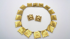 Vintage Metropolitan Museum of Art MMA Woven Celtic Knot Necklace & Clip Earring