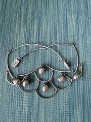 Taxco 925 Sterling Silver Mid Century Tiered & Linked Ball Bead Bib Necklace