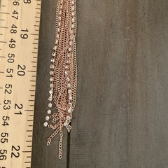 Necklace Boho Chic Multi Strand Rose Gold Rhinestone Fringe Tassel Long Pendant