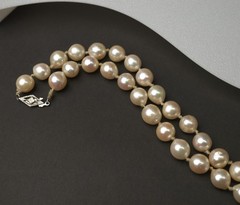 Baroque Cultured Akoya Pearl Strand 31.5″ Necklace 18k White Gold Clasp