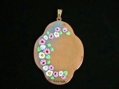 Vtg Artisan Copper Enamel Butterfly Pendant 70s Boho Chic Hippy by LAURA S7