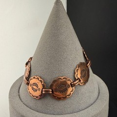 Vintage Copper Bracelet South Western 7’