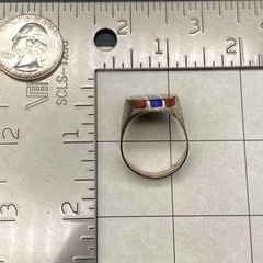 Vintage Lapis Goldstone Mexico Sterling Silver Ring Size 11.25