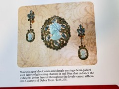 Vintage Verified JULIANA D&E Robins Egg Blue Cameo Brooch & Earring Set