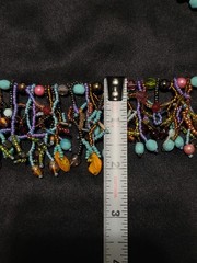 Boho Multi Color Seed Bead Fringe Cluster Collar Necklace Antique Bronze Tone