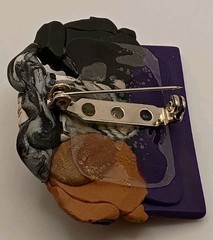 Vtg. 90s Veterinary 3D Dog Head Lapel Pin Spay Neuter Pets Advocacy Polymer Clay