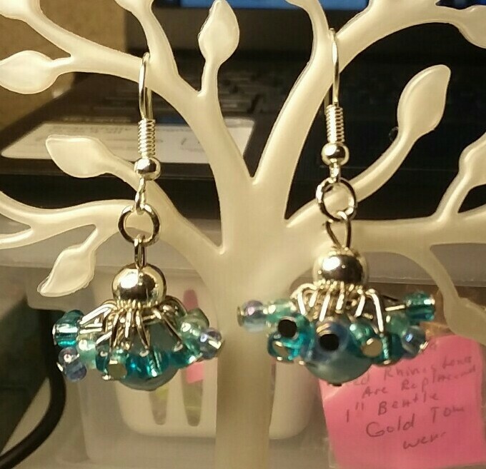 MaryBee Jewelry: Pierced Blue Dangle Earrings 09-01-2020