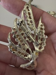 Vintage Brooch Lot of 7 Pcs 1950s 1960s 1970s Rhinestone Gem Retro Jewelry