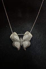 Rare Vintage SLC Sterling Silver Butterfly Necklace