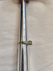 Vintage Sterling Lime Green Tourmaline Ring Size 6.5 Free Shipping