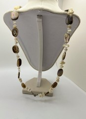 Vintage Shell Like Beaded Necklace 21in Costume Jewelry Beach Style Summer