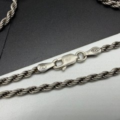 Nice Vintage SXI Italy Sterling Silver 2.4mm Rope Chain 30″ XL Necklace 15.1g