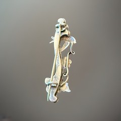 Victorian English Sterling & Rose Gold “Sweetheart” Pin/Brooch, Birmingham 1900