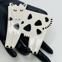 Vintage Cow Brooch Aryn Rothstein Ceramic Pin 1980s Hallmark Cute Farm Animal