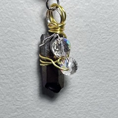 Handmade Pendant Necklace Glass And Organic Natural Agate OOAK Artisan Jewelry