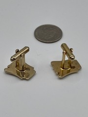 Vintage Hickok Gold Tone Eagle Crest Cufflinks Heraldic Shield Mid Century