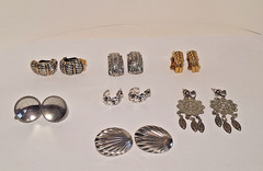 Lot of 6 Pairs Vintage Unbranded & 1 Branded Sterling Silver Fashion Earrings
