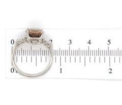 Platinum 6.37 Carat Champagne/Light Brown Genuine Zircon Diamond Ring (#J6923)