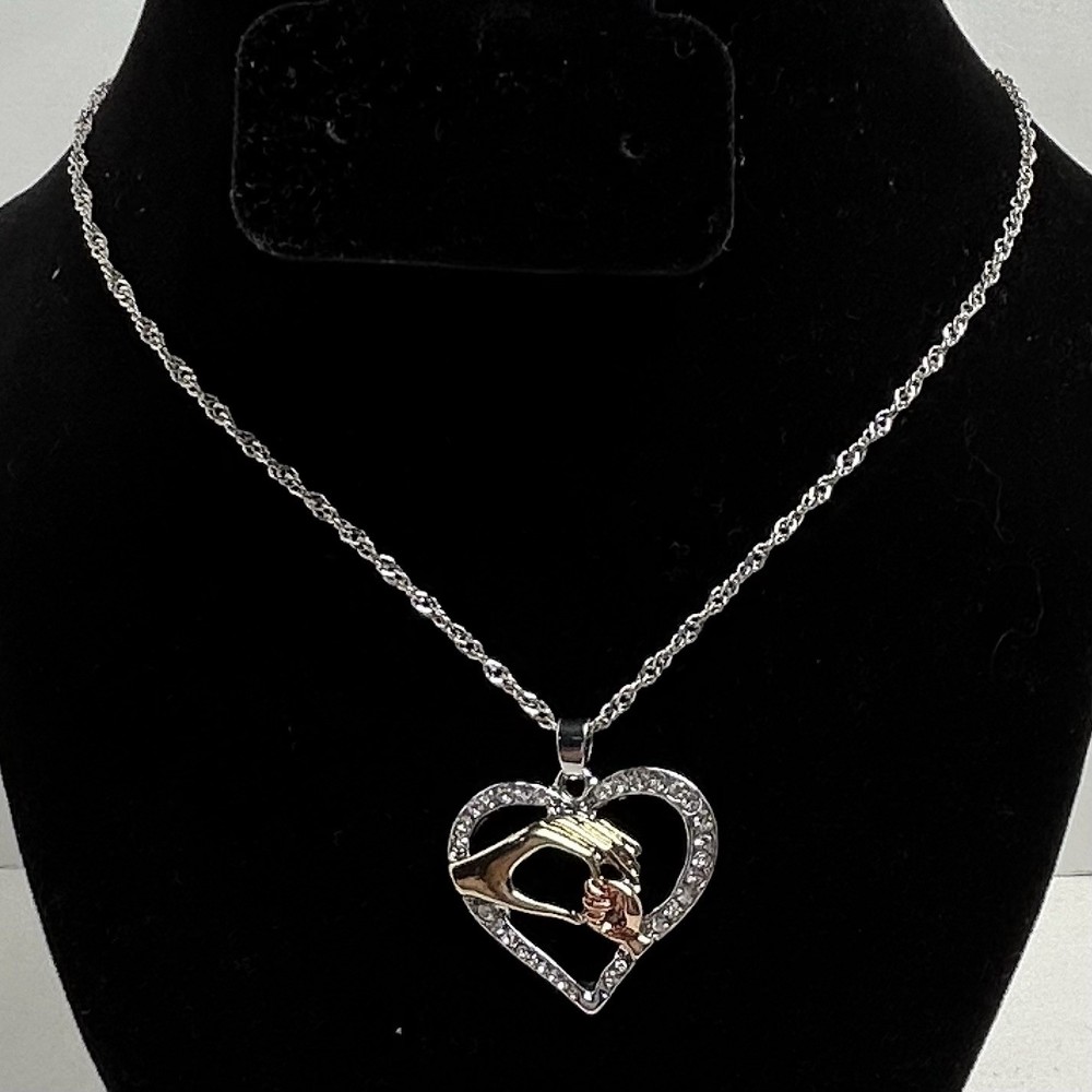 Vintage 21″ 18kt Gold Plated Statement Necklace w/ Heart Pendant