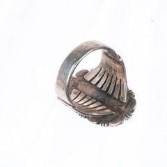sz8.5 Vee Kee Navajo sterling silver multi-color blue/green turquoise ring