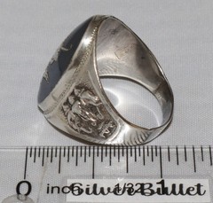Vintage Siam Sterling Niello Large Dancing Goddess Ring Size 10 1/4