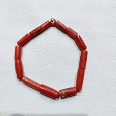 Italian Red Coral Bracelet Natural Coral Handmade Gemstone Stretchable Bracelet