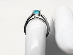 Designer $5000 5.50ct Natural Blue Zircon VS G Diamond Platinum Ring 6g