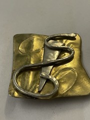 vintage copper and metal brooch