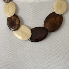 Vintage Bone & Wood Necklace Handmade Graduated