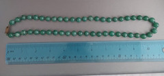 Vintage Chinese Export Green JADE Beaded Necklace Knotted 9mm 23”