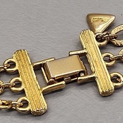 Vintage Liz Claiborne Necklace Three Layered Chain Gold Tone 33″