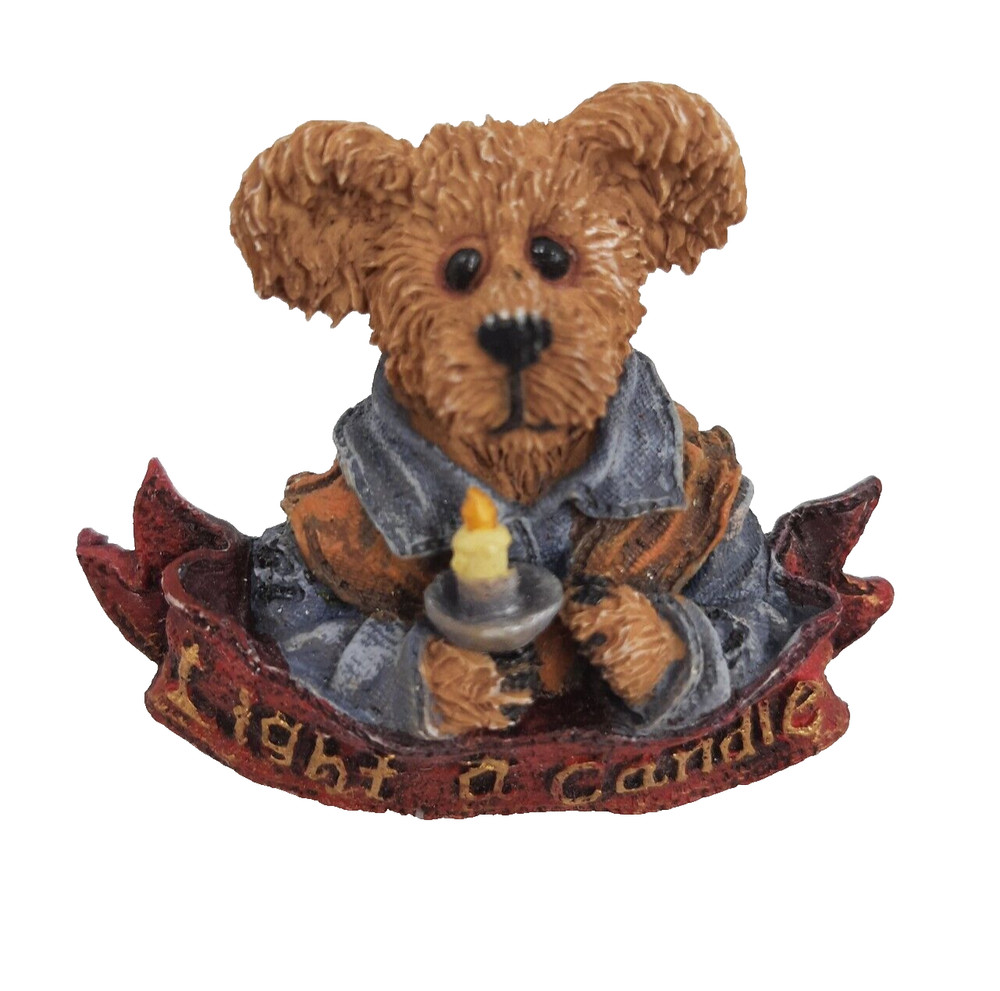 Boyds Bear Bearwear Chandler Light a Candle Brooch Pin Retired Vintage #26025