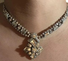 Vintage Art Deco Beauty Clear Rhinestone Choker