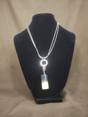 Onyx Pendant On Chain Exquisite Vintage Jewelry Natural Stone Handmade