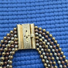 Vintage 1930s Art Deco multi-strand ball chain necklace and bracelet set.
