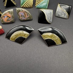 Vintage to Now Earrings Lot of 6 Post Back Pierced Ears Enamel