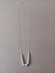 Vintage Estate Sterling Silver Graduated Sliding Ball Necklace Chain 20″ Long