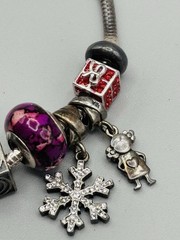 Vintage Michael Anthony MA Sterling Silver Slide Charm Bracelet 16 Charms, 45.8g