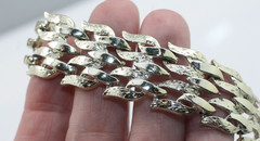 Vintage retro wide leafy links silver tone links chain bracelet 7″ Coro Pegasus