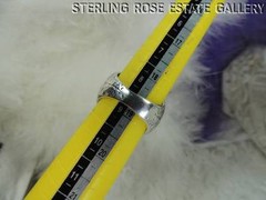 1″ GOLDSTONE Spider style Sterling Silver 0.925 Estate COCKTAIL BAND RING size 9