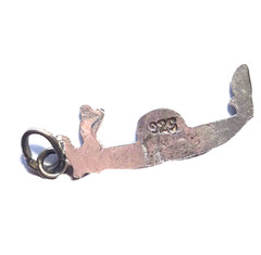 Vintage Sterling Silver and Marcasite Venetian Italian Gondola Bracelet Charm