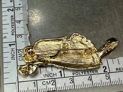 AAI vintage two tone rhinestone accented Holliday angel brooch pin