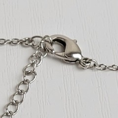 Clear Crystal Bezel Silver Tone Station Opera Length Necklace 36 In