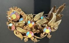 Vintage Juliana D & E Venus Flames Topaz Goldtone Brooch Book Piece