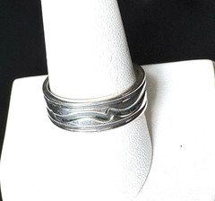 Vintage Men’s 925 Sterling Silver Spinner Ring Size 10 AS Hallmark Wave Band