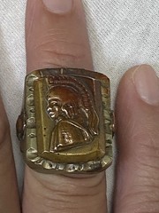 Vintage 1940s Mexican Biker Ring Roman Centurion Trojan Soldier 9.75 Two-Tone