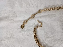 Vintage Monet Graduated Gold Tone Glass Ball Bead Dangle Chain Collar Necklace