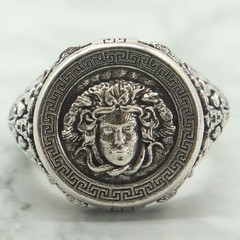 Buy 3 Get 1 Free Medusa Gorgona Snake Head Greek Antique Silver Rings